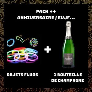 pack ++ </br> evjf/g/anniversaire </br> 1 bouteille de champagne + objet fluorescent